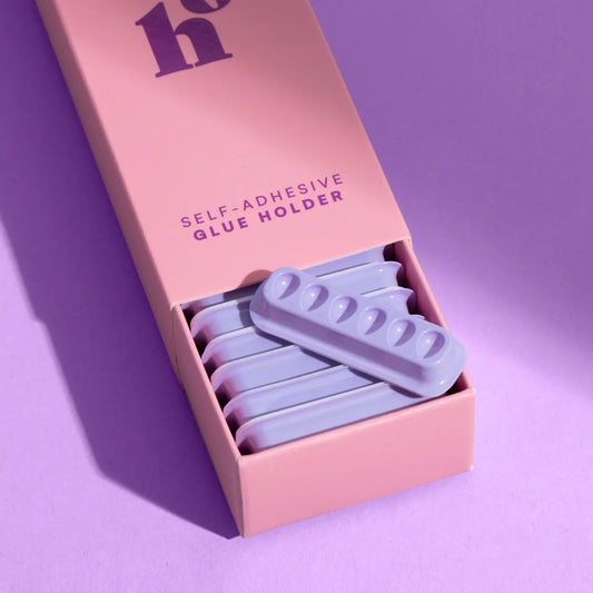Self-adhesive glue holder